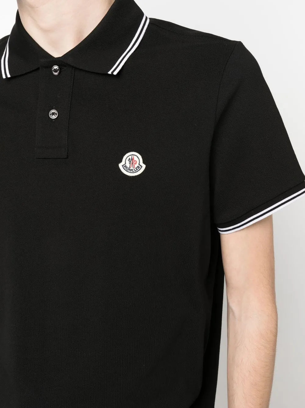 Moncler Moncler Black Polo Shirt with Signature Contrast Trim - image 7