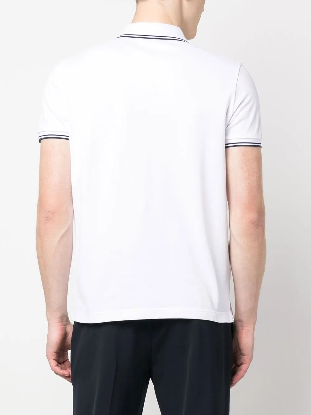 Moncler Moncler White Polo Shirt with Contrast Navy Trim - image 6