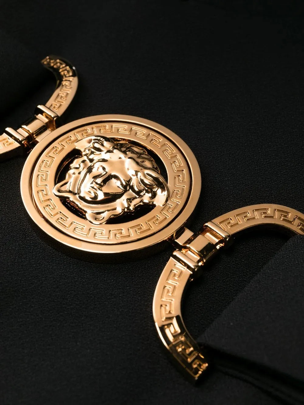 Versace Belted V-Neck Midi Dress with Medallion Detail - image 10