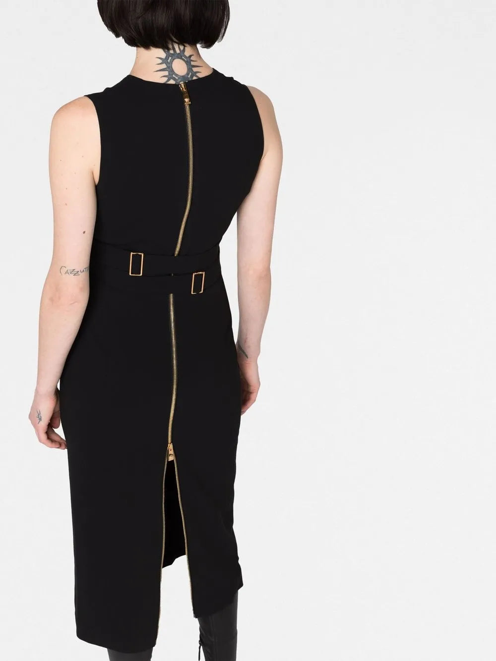 Versace Belted V-Neck Midi Dress with Medallion Detail - image 3