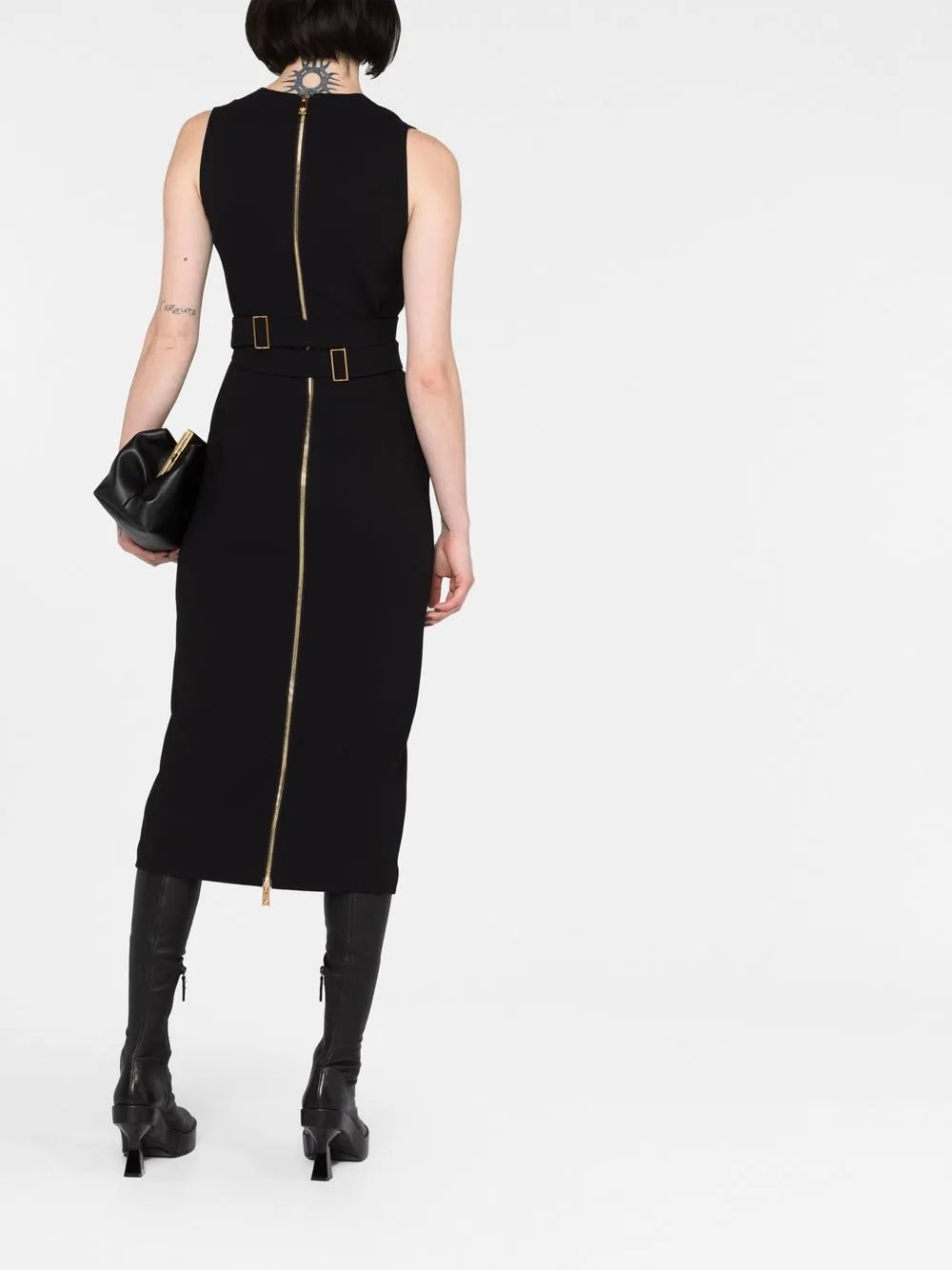 Versace Belted V-Neck Midi Dress with Medallion Detail - image 8