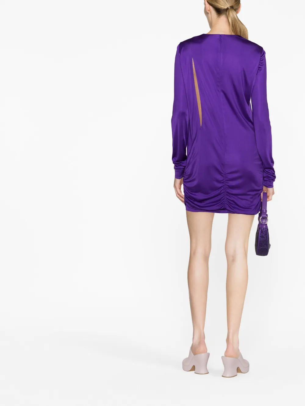 Versace Draped Cut-Out Mini Dress - image 3