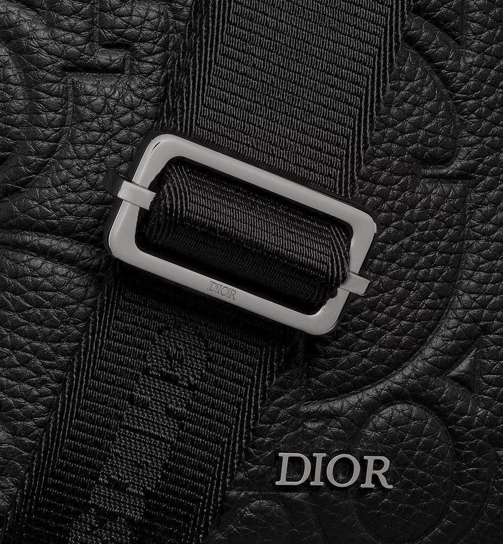 Dior Oblique Embossed Leather Sling Bag (Black) - image 6