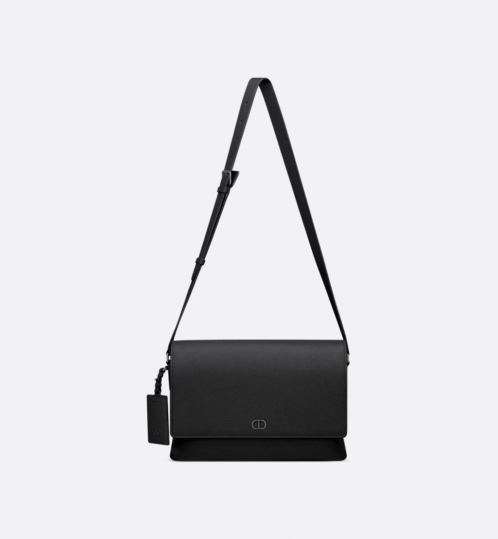 Dior Minimal CD Logo Leather Messenger Bag (Black) - image 3