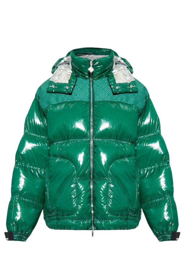 Casablanca Green Monogrammed Quilted Down Jacket