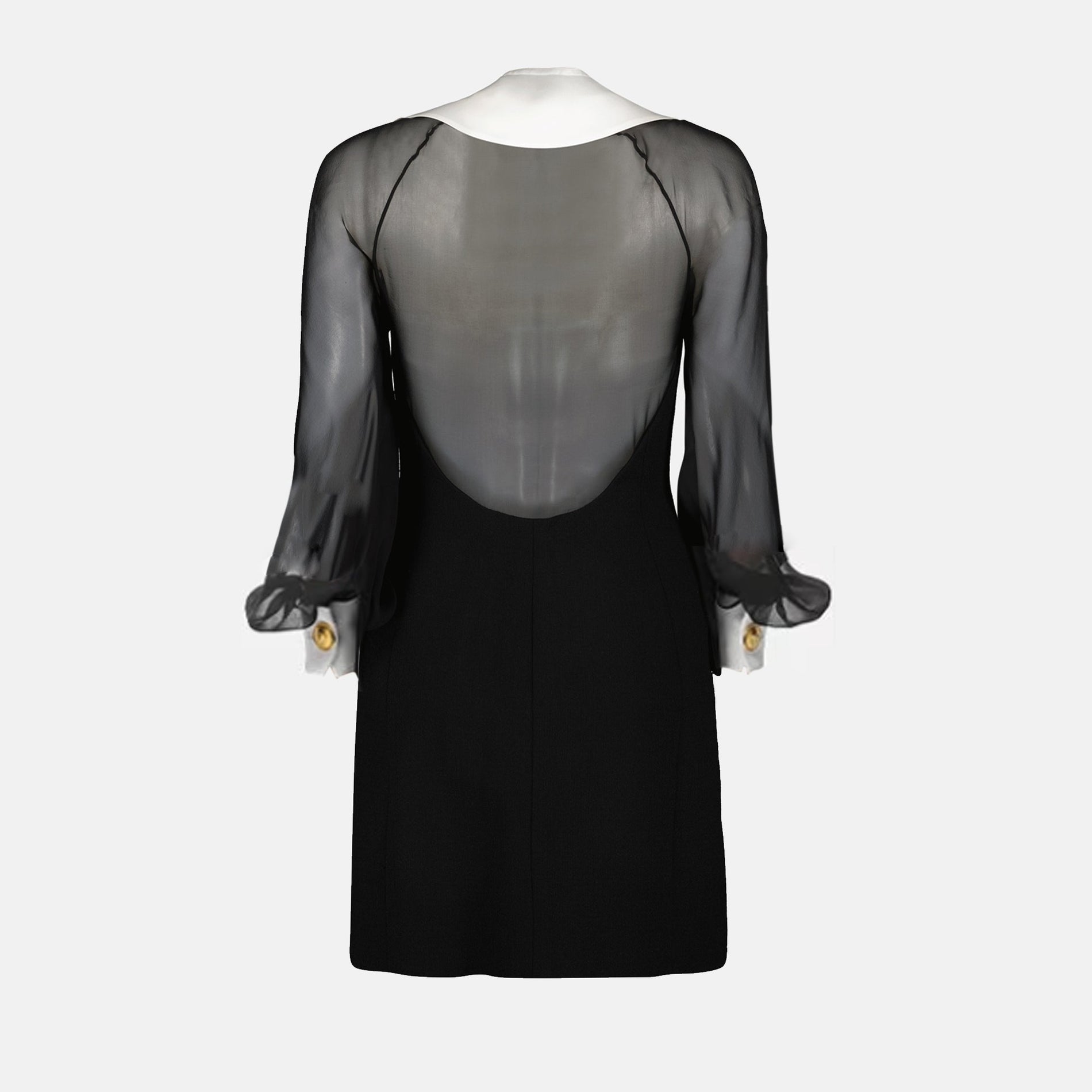 Versace Sheer Sleeve Corset Mini Dress with Contrast Collar - image 4