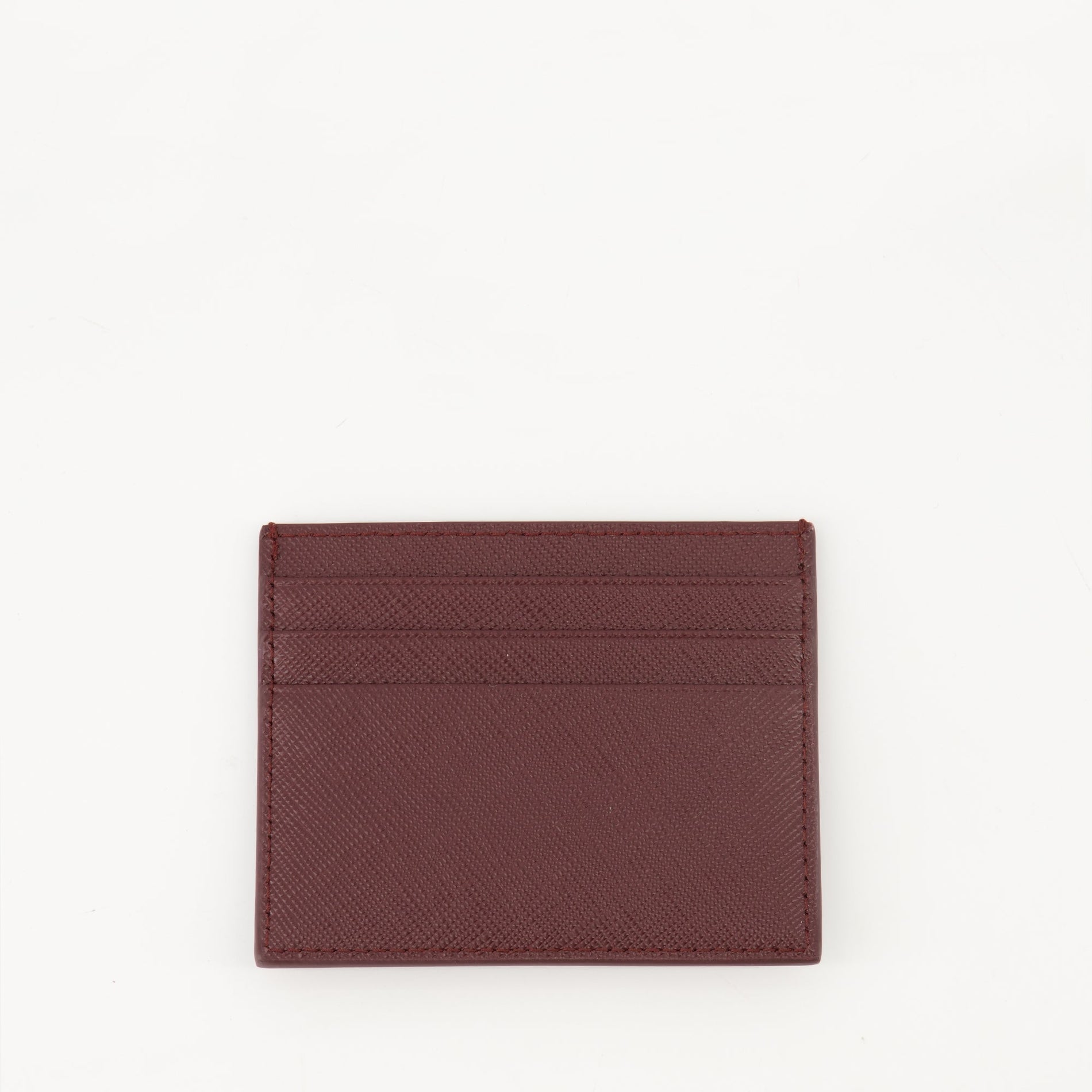Prada Saffiano Leather Card Holder – Burgundy - image 2
