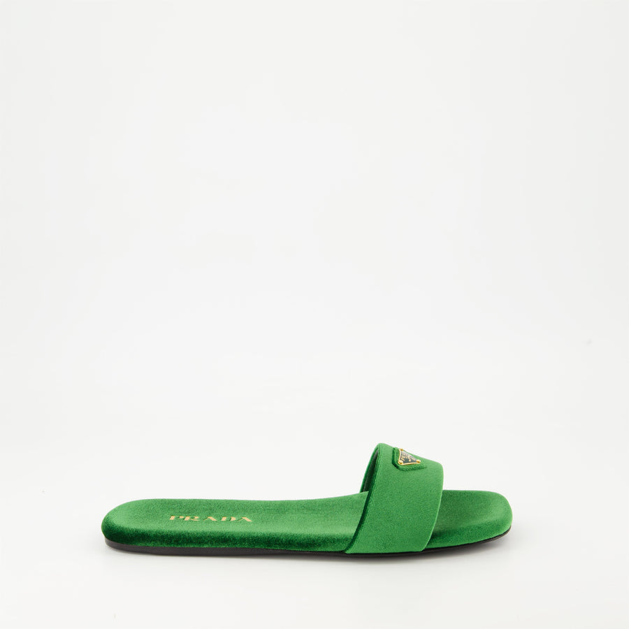Prada Velvet Logo Slides