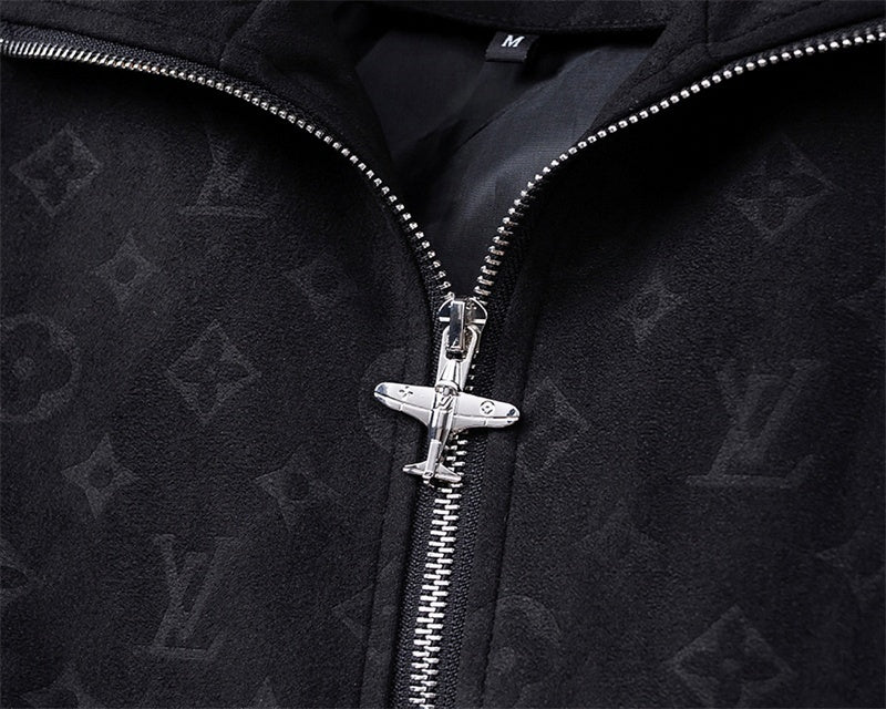 Louis Vuitton Black Faux Deerskin Monogram Zip Jacket - image 6