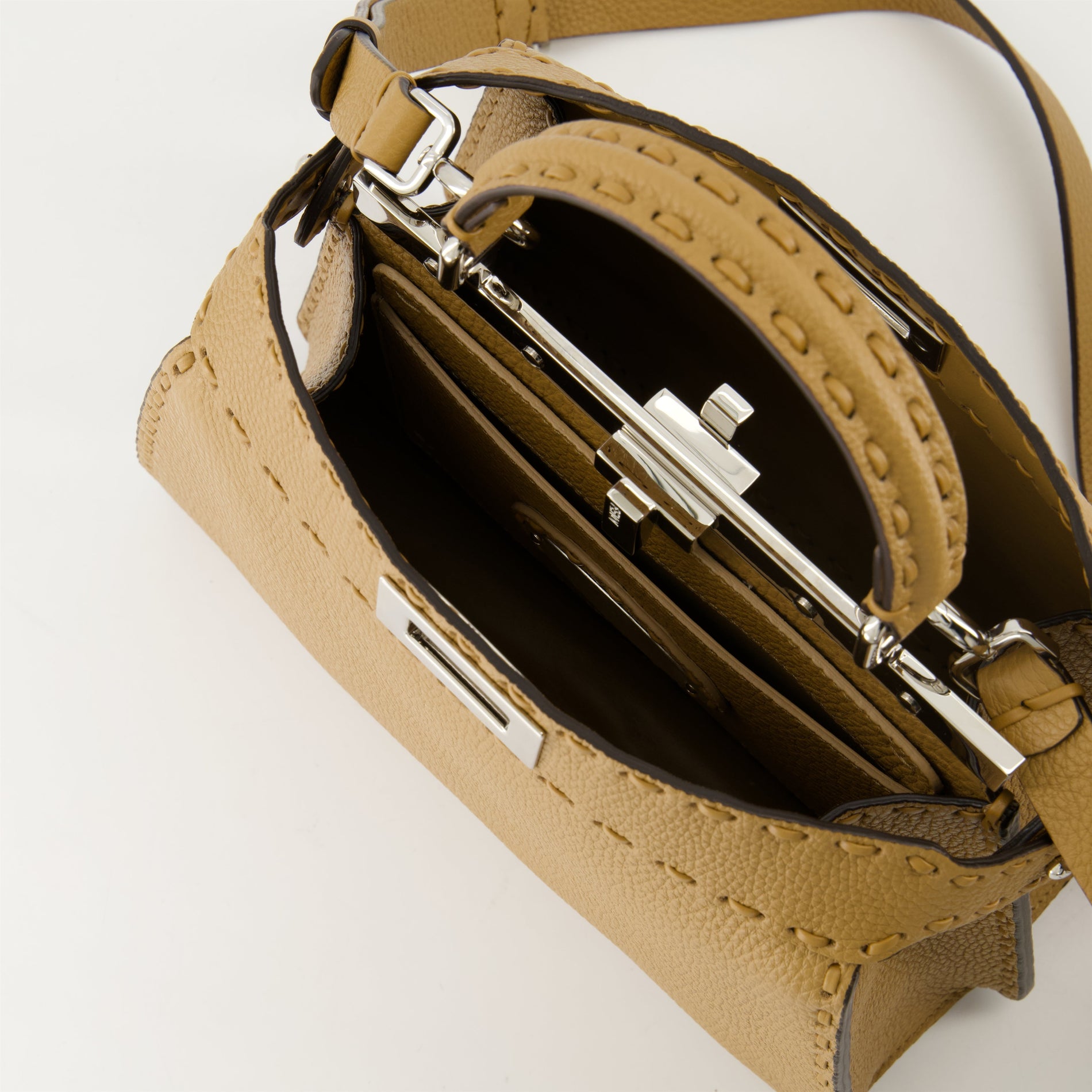 Fendi Peekaboo Mini – Mustard Leather - image 5
