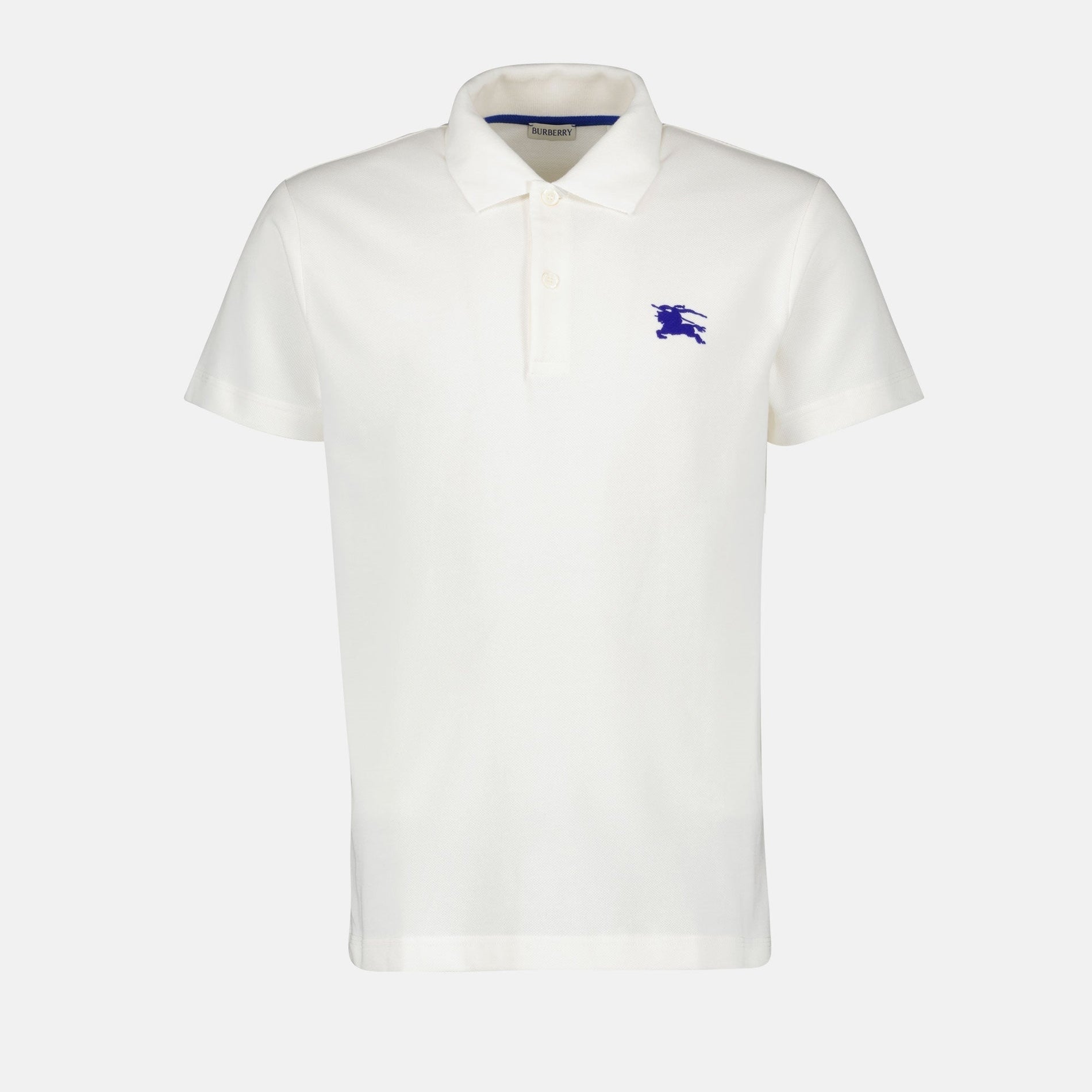 Burberry White Polo with Signature Equestrian Logo