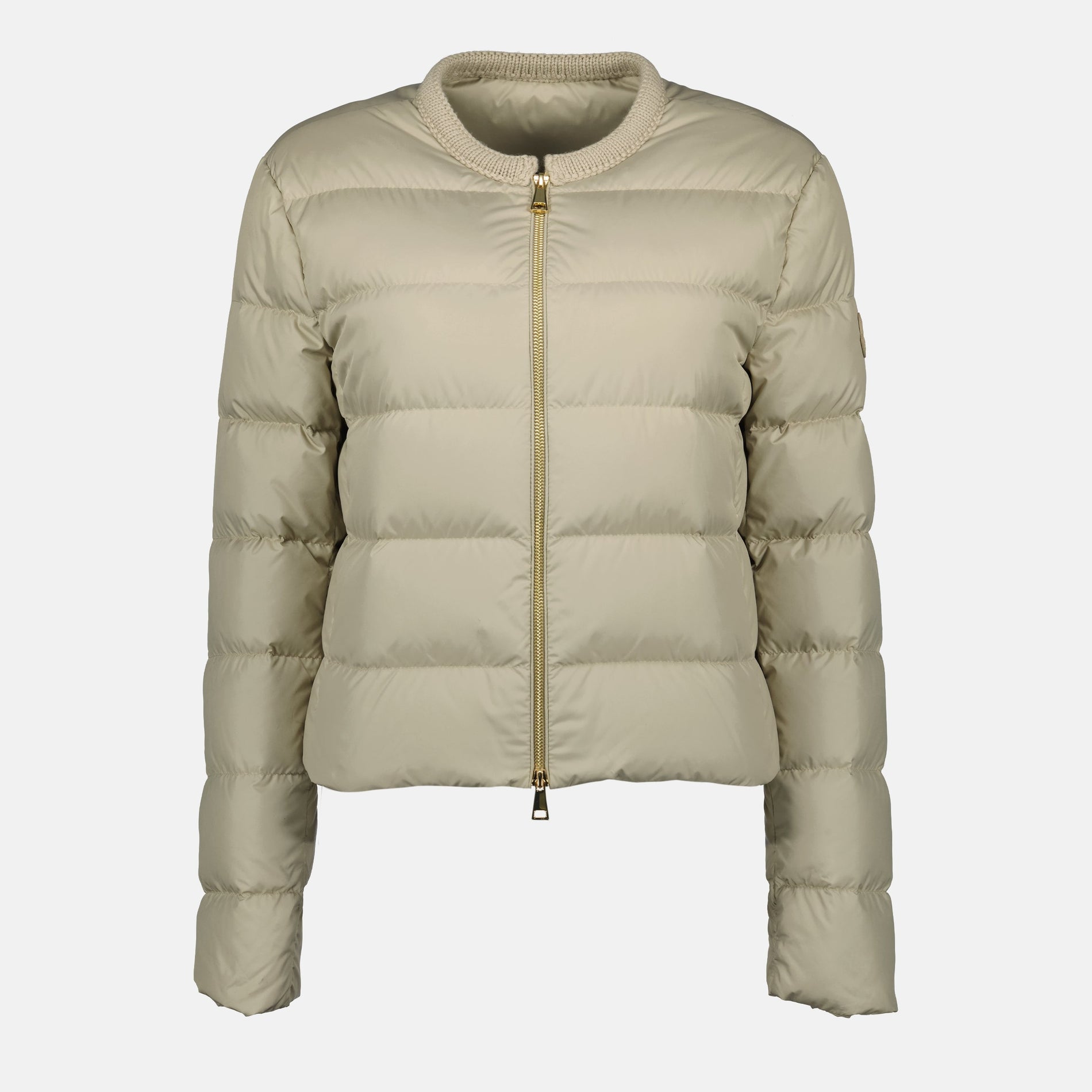 Moncler Light Beige Cropped Down Jacket