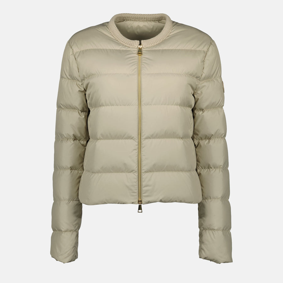 Moncler Light Beige Cropped Down Jacket