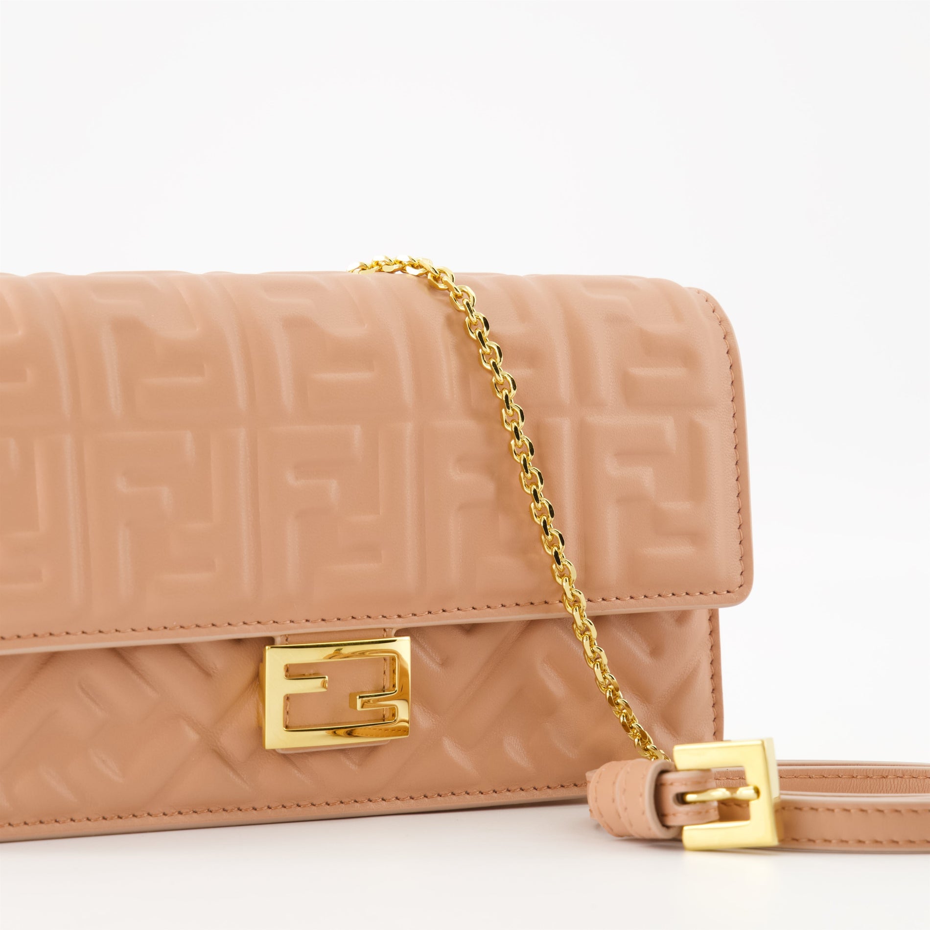 Fendi Baguette Chain Wallet – Embossed Leather - image 3