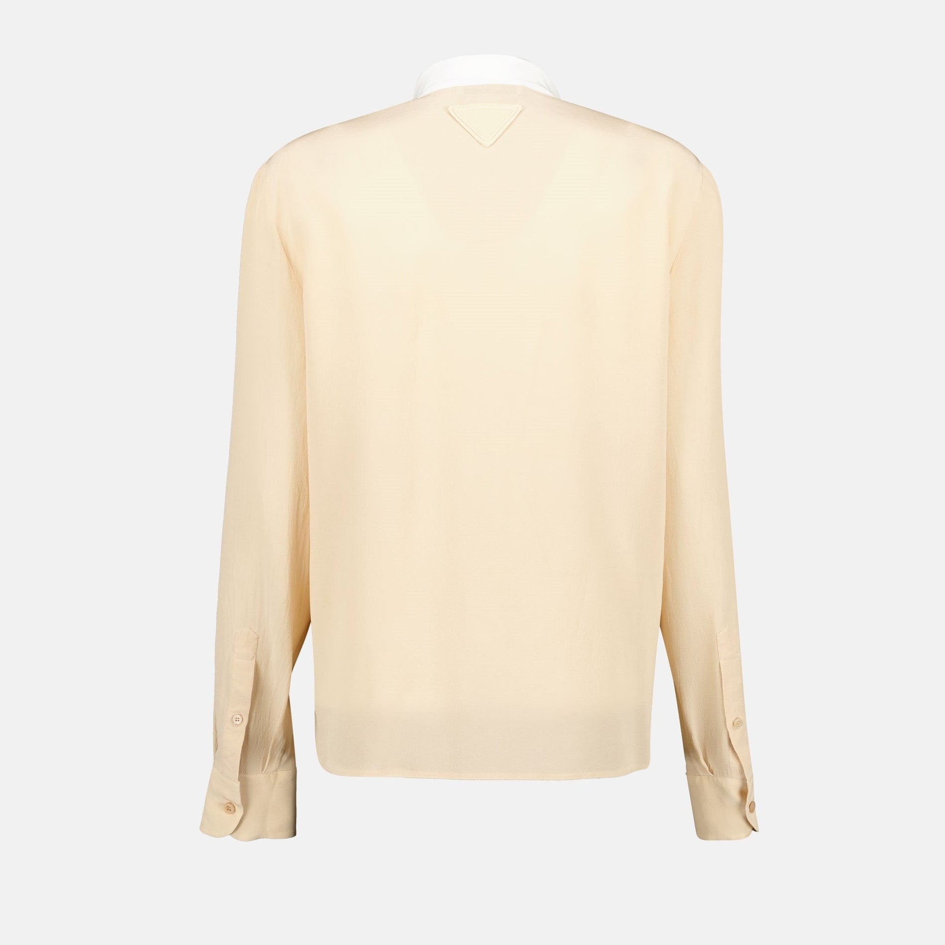 Prada Cream Silk Bow Collar Blouse - image 4