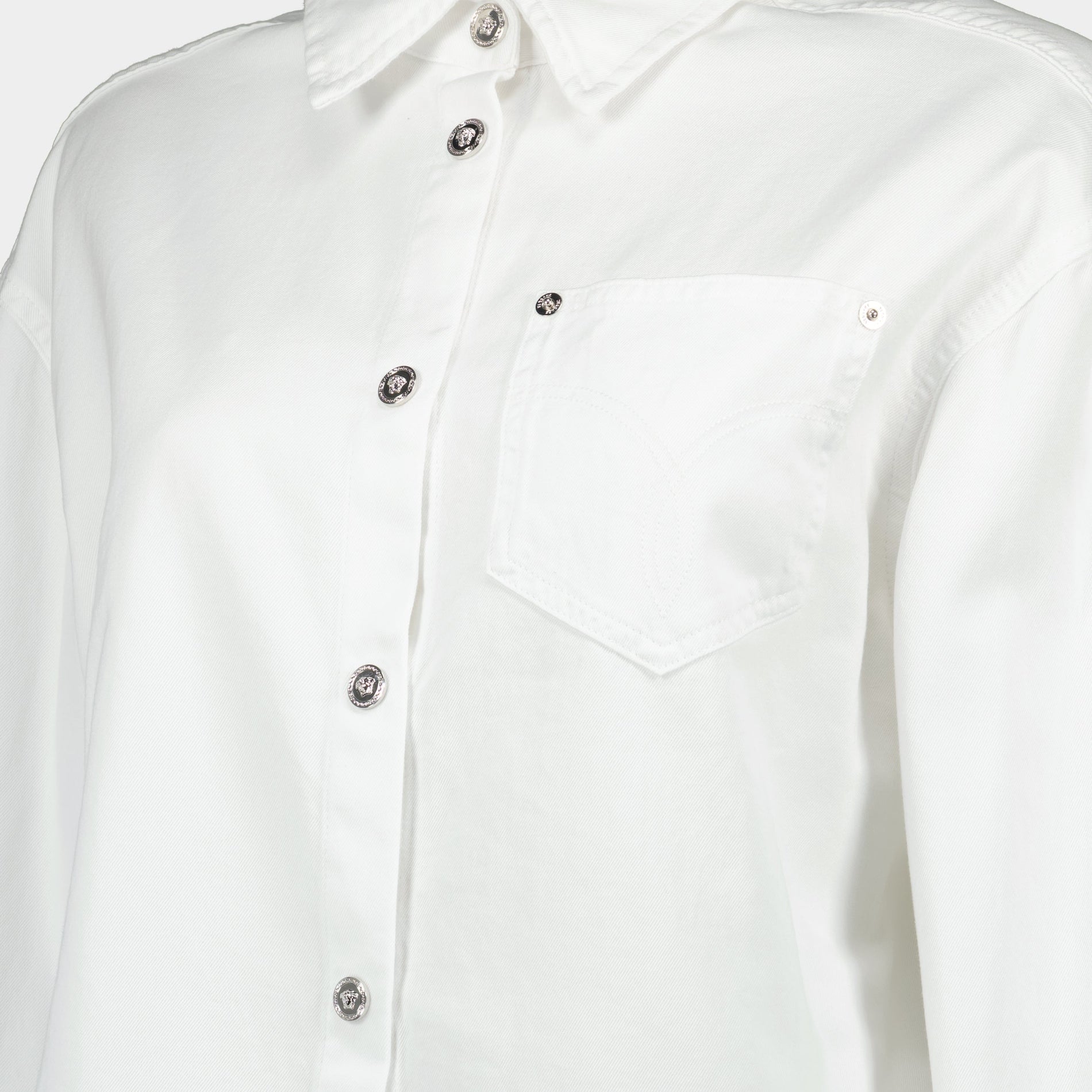 Versace Cropped White Button-Up Shirt - image 5