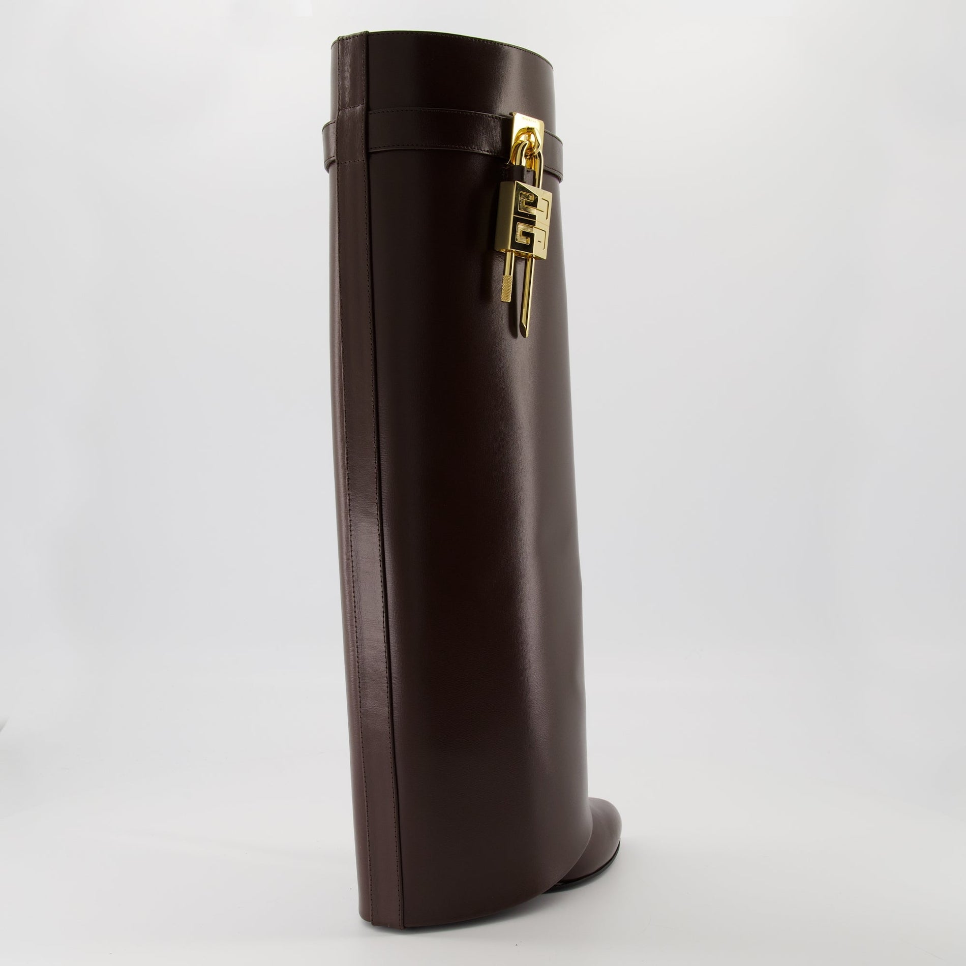 Givenchy Shark Lock Brown Knee-High Wedge Boots - image 4