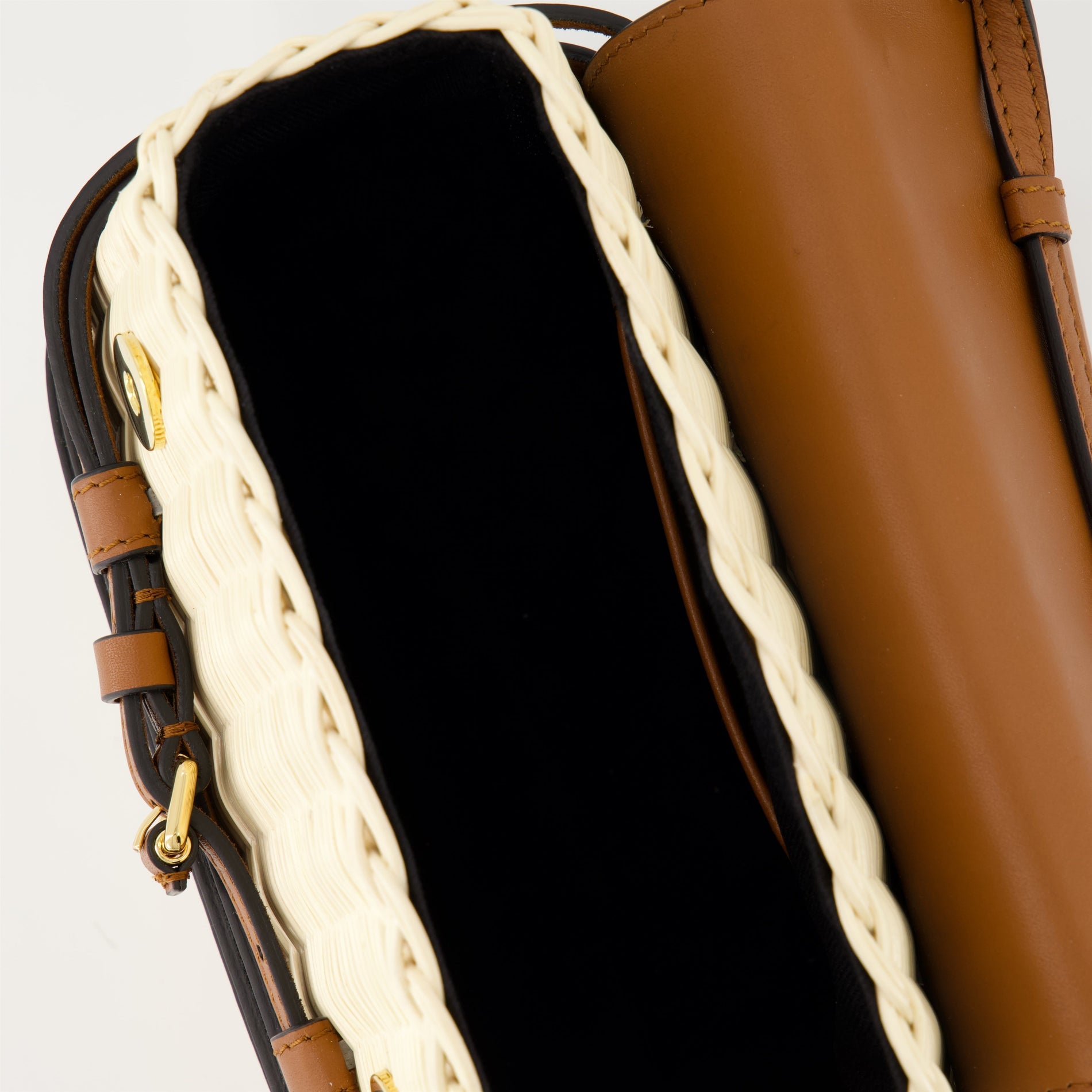 Moschino Tie Me Leather shoulder bag (Wicker & Leather) - image 4