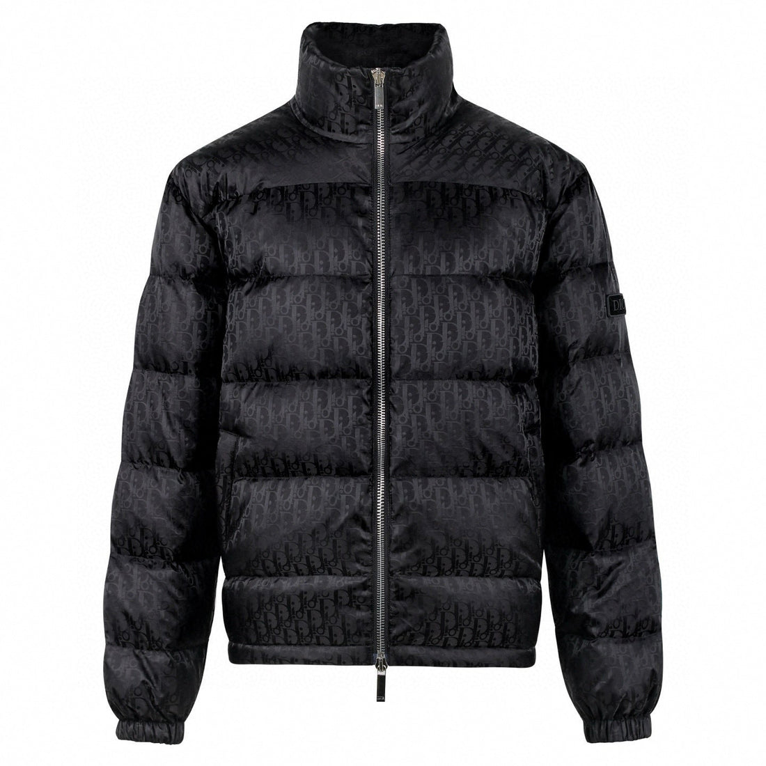 Oblique Quilted Down Jacket – Black