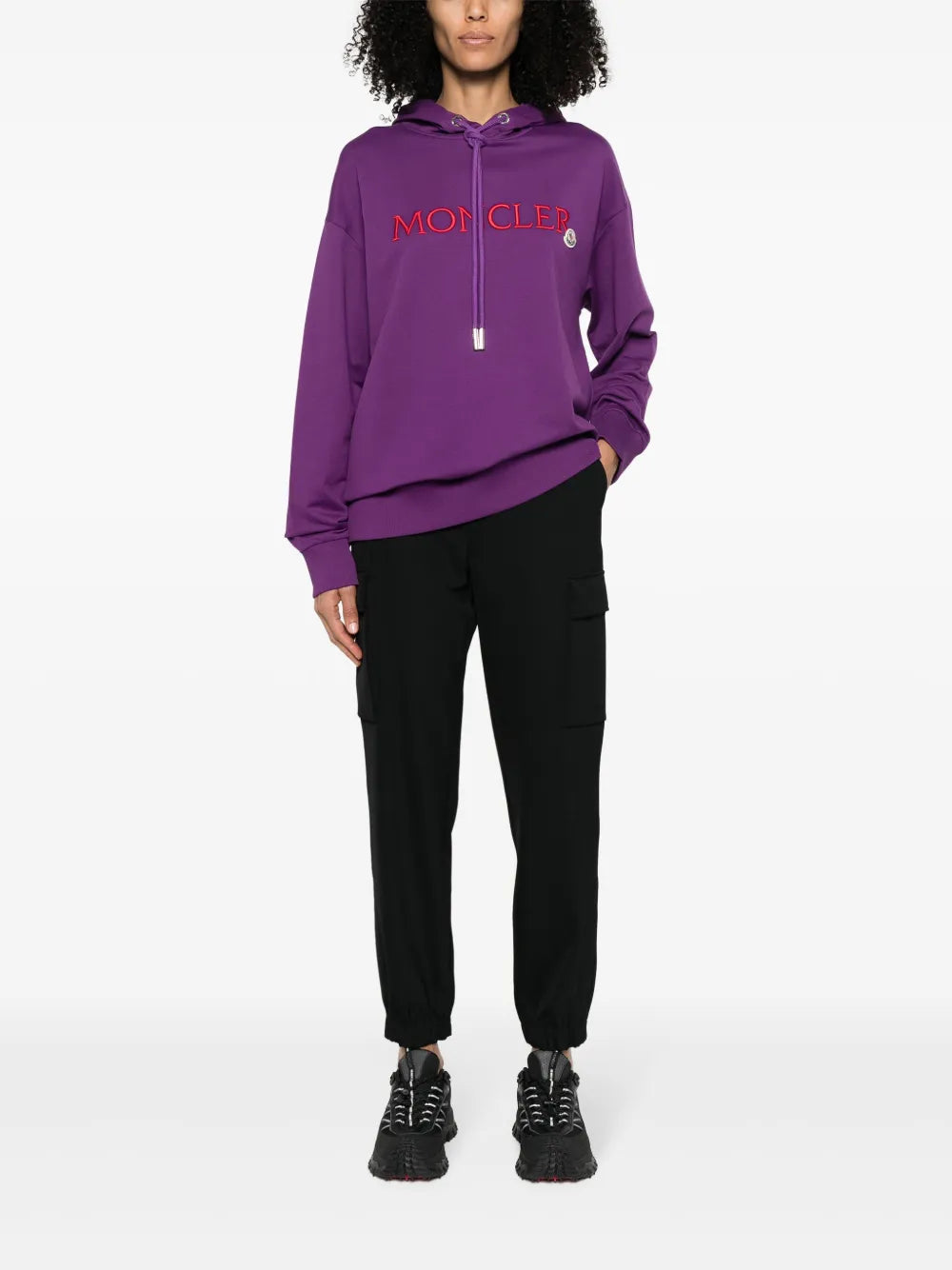 Moncler Embroidered Logo Hoodie – Purple - image 2