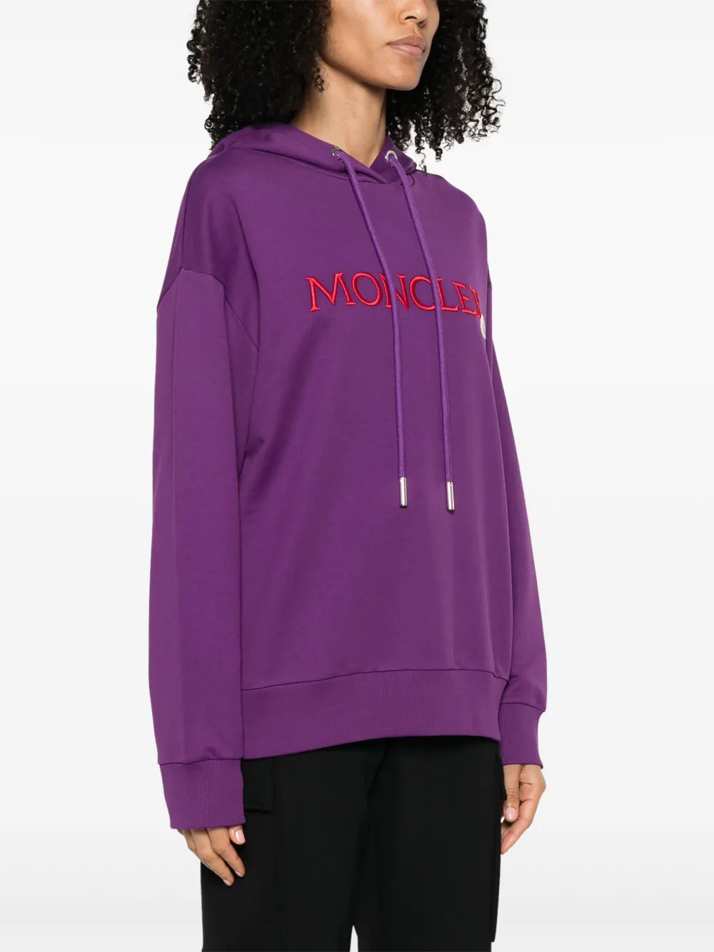 Moncler Embroidered Logo Hoodie – Purple - image 3