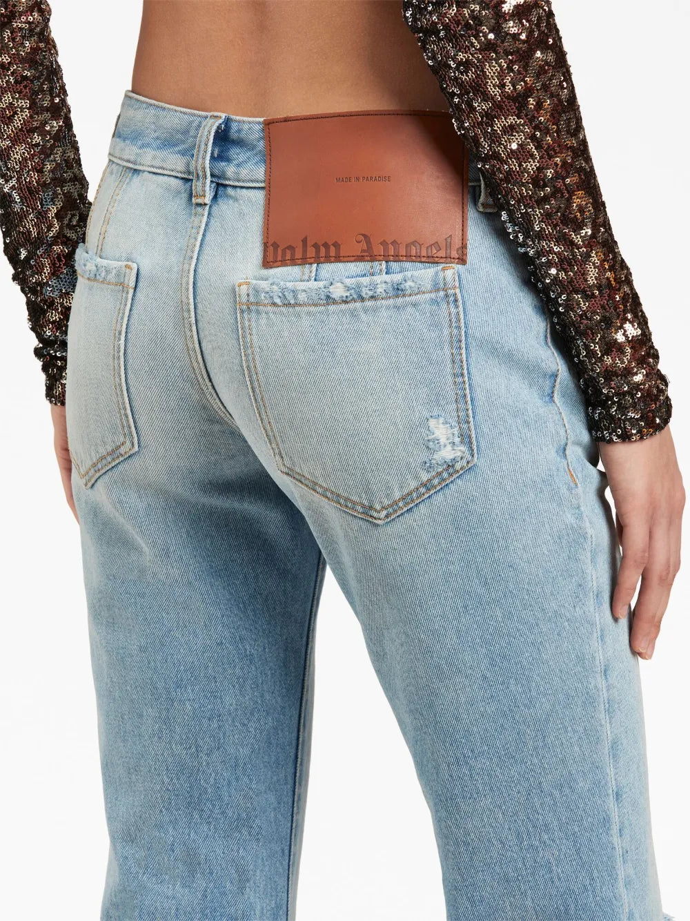 Palm Angels Distressed Flared Denim Jeans - image 9