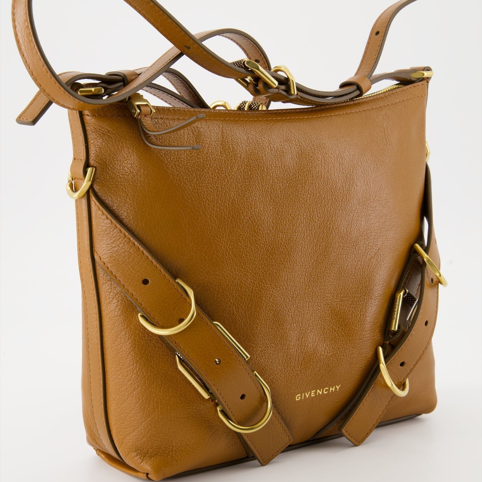 Givenchy Tan Leather Shoulder Bag with Strap Detail - image 3