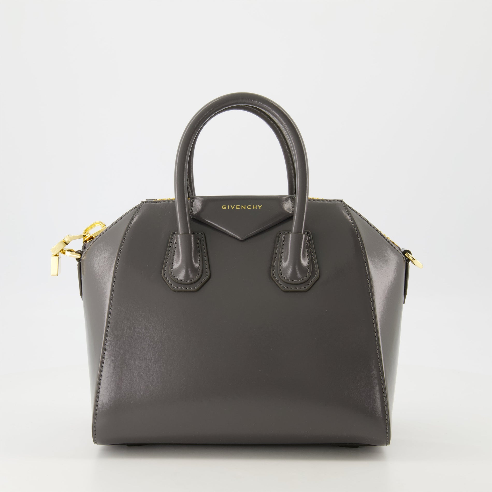Givenchy Grey Leather Antigona Mini Top Handle Bag