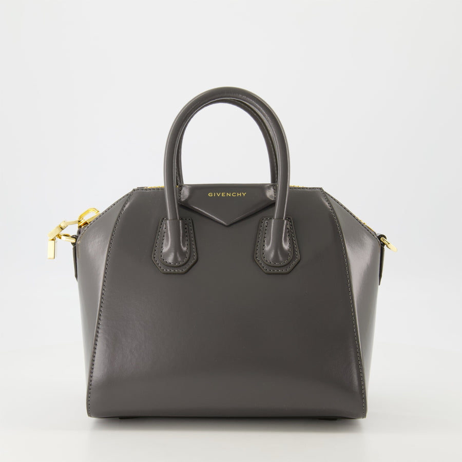 Givenchy Grey Leather Antigona Mini Top Handle Bag