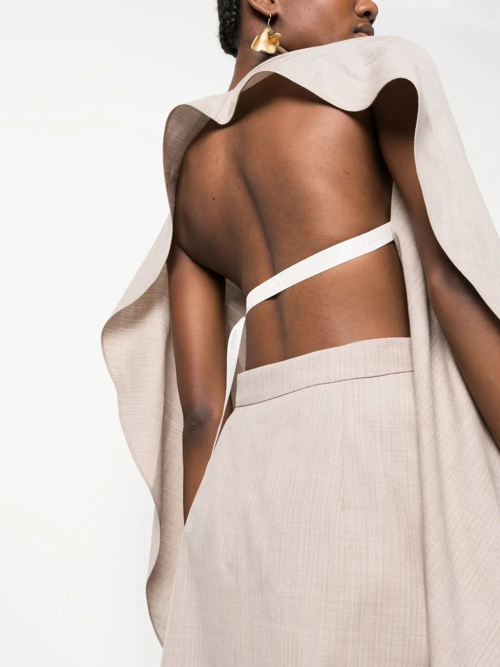 Fendi Draped Cape-Style Midi Dress - image 7