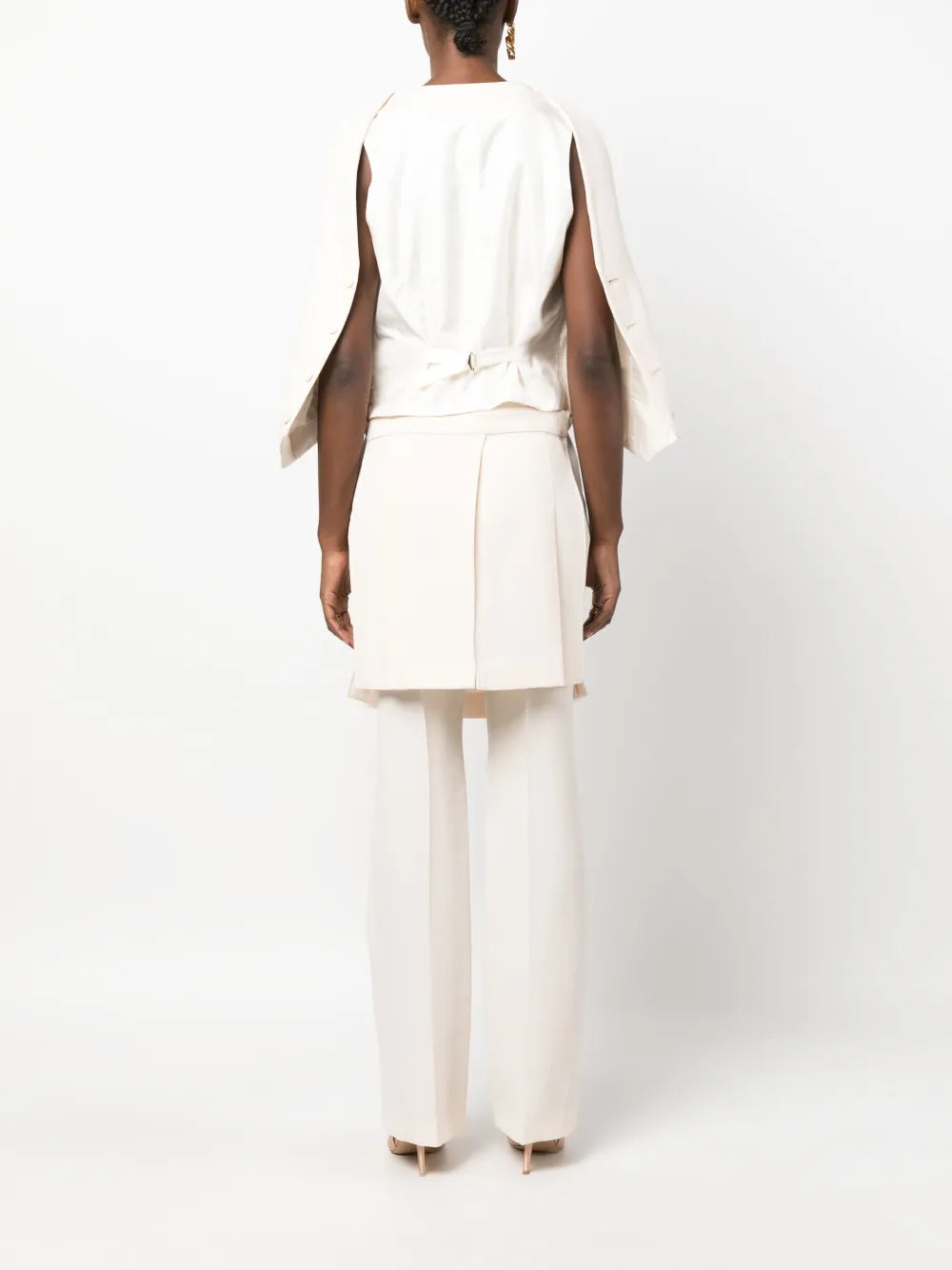 Fendi Ivory Draped Tailored Waistcoat - image 6