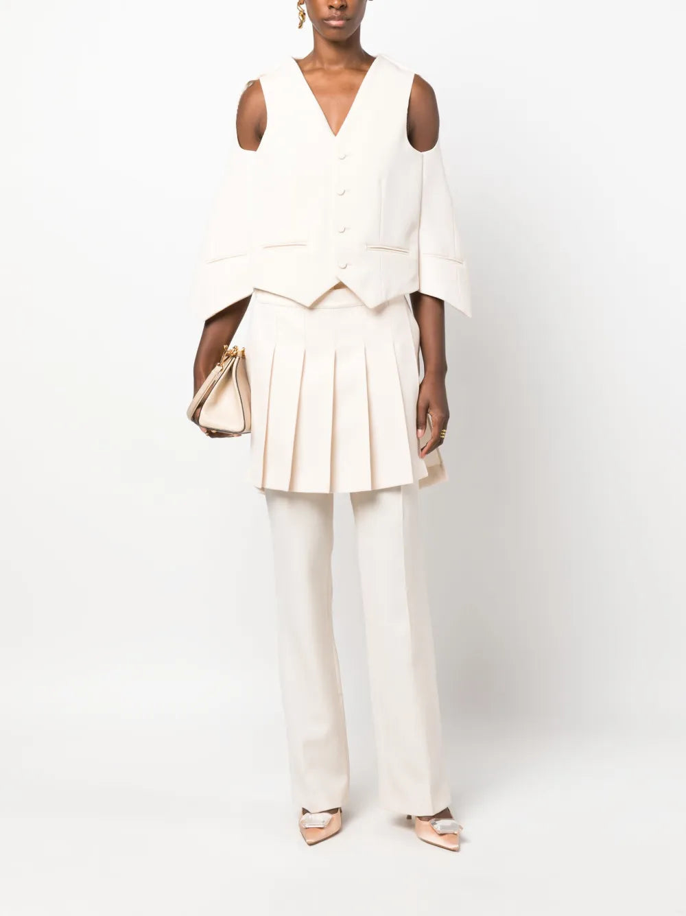 Fendi Ivory Draped Tailored Waistcoat - image 2