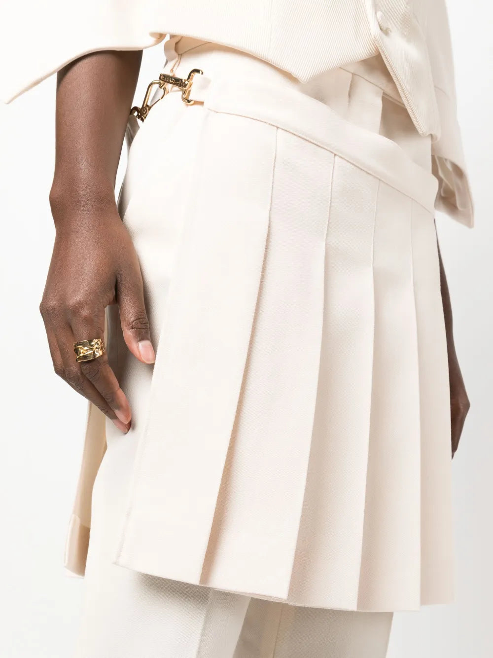 Fendi Layered Pleated Mini Skirt Trousers - image 7