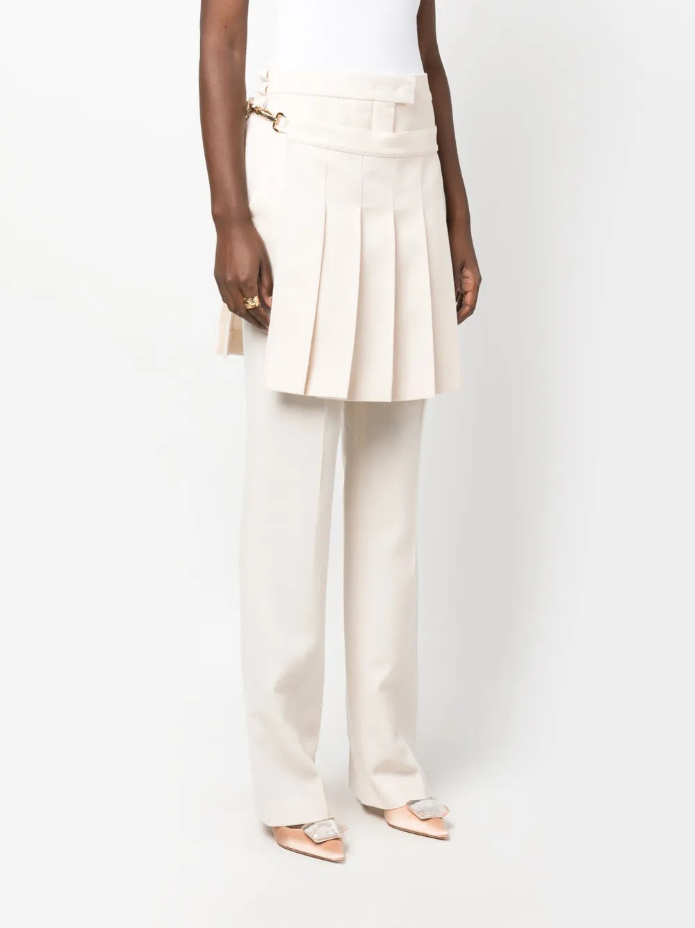Fendi Layered Pleated Mini Skirt Trousers - image 3