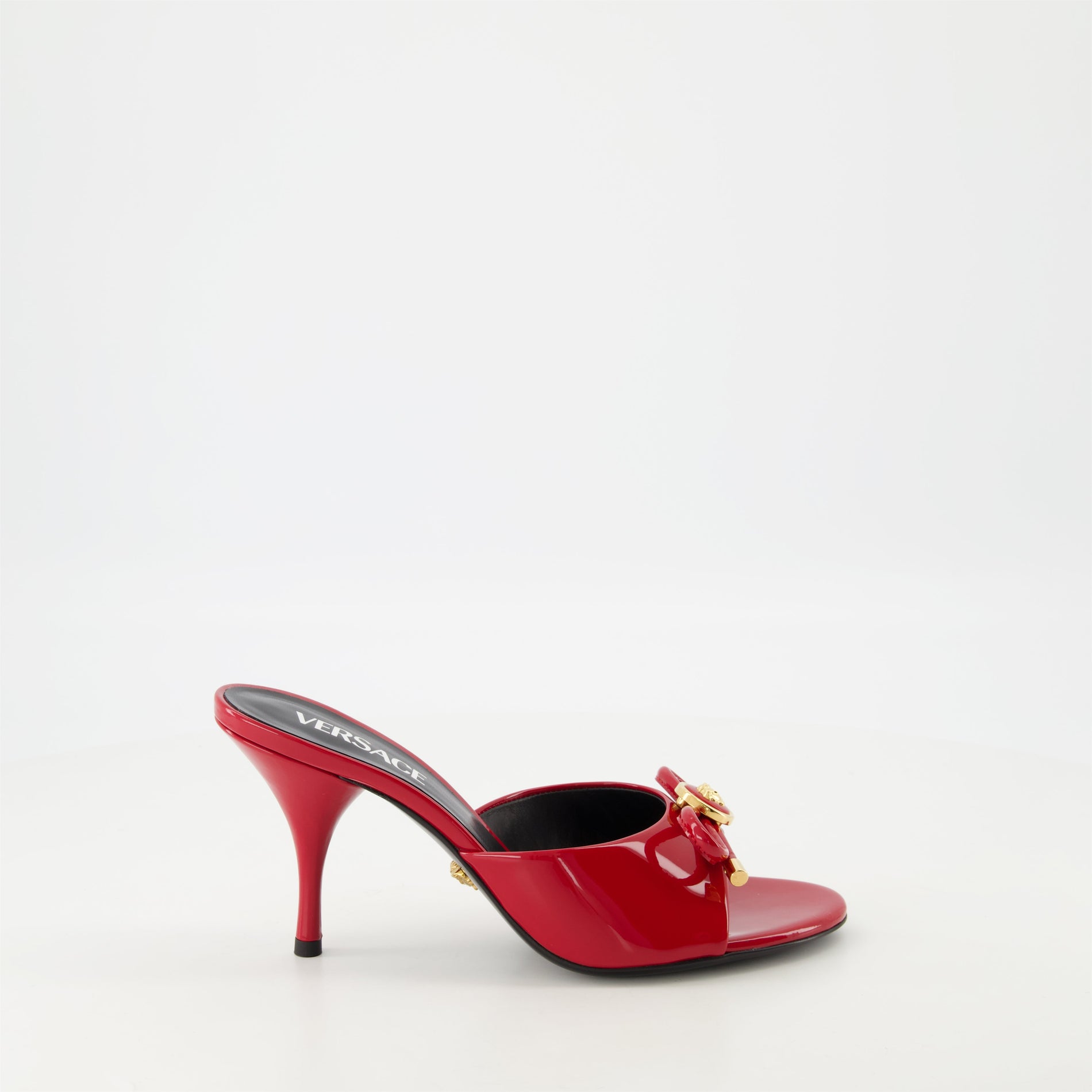 Versace Red Patent Leather Mule Heels
