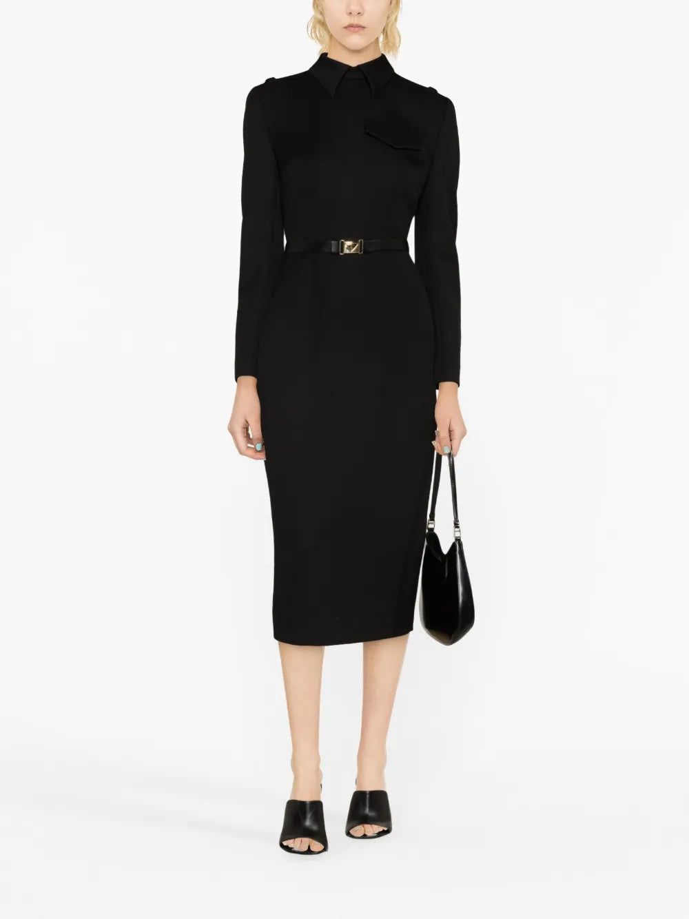Prada Tailored Belted Midi Dress - image 2