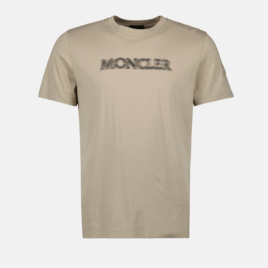 Moncler Beige Blurred Logo T-Shirt