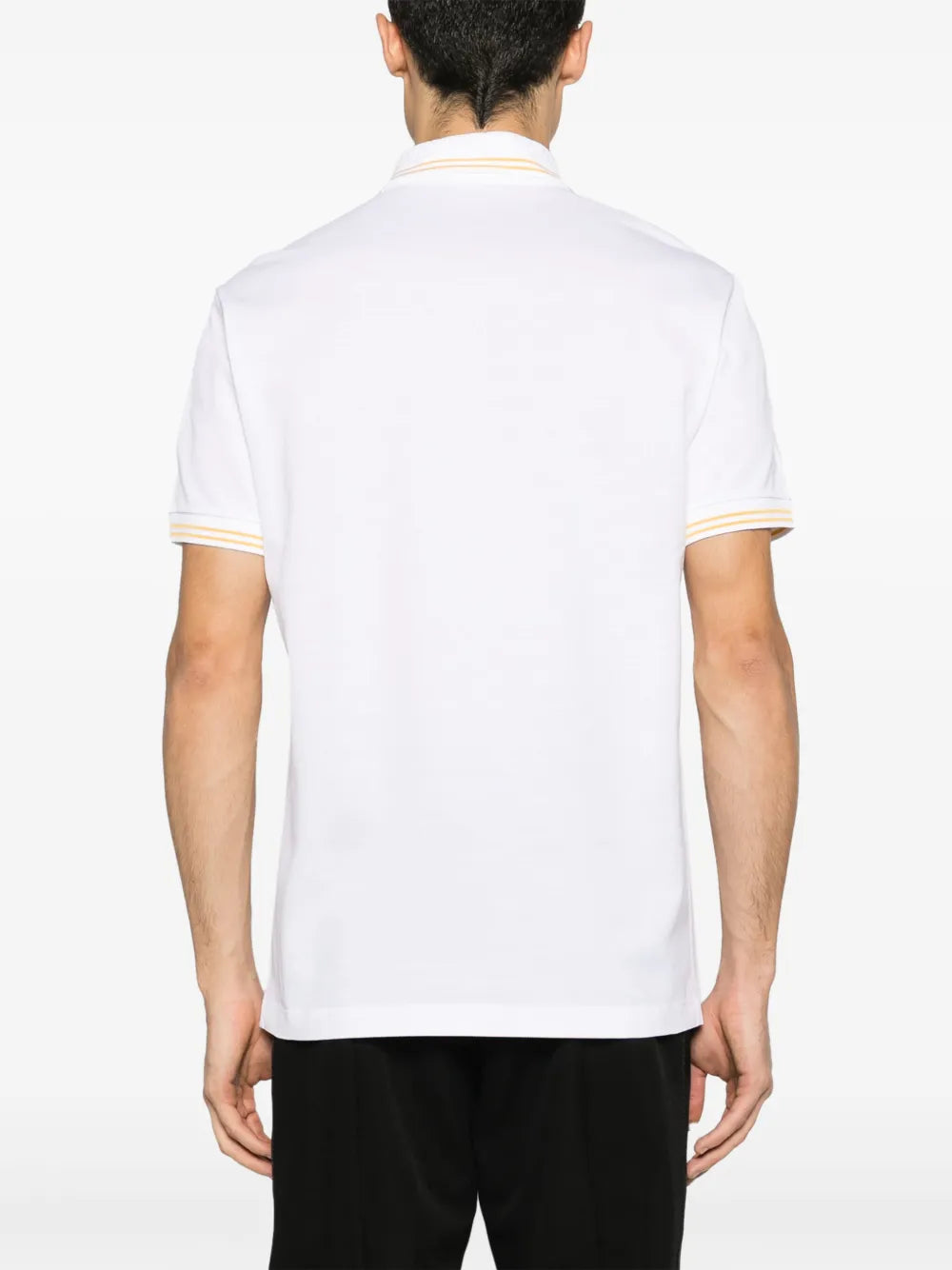 Versace Versace White Polo Shirt with Yellow Medusa Embroidery - image 6