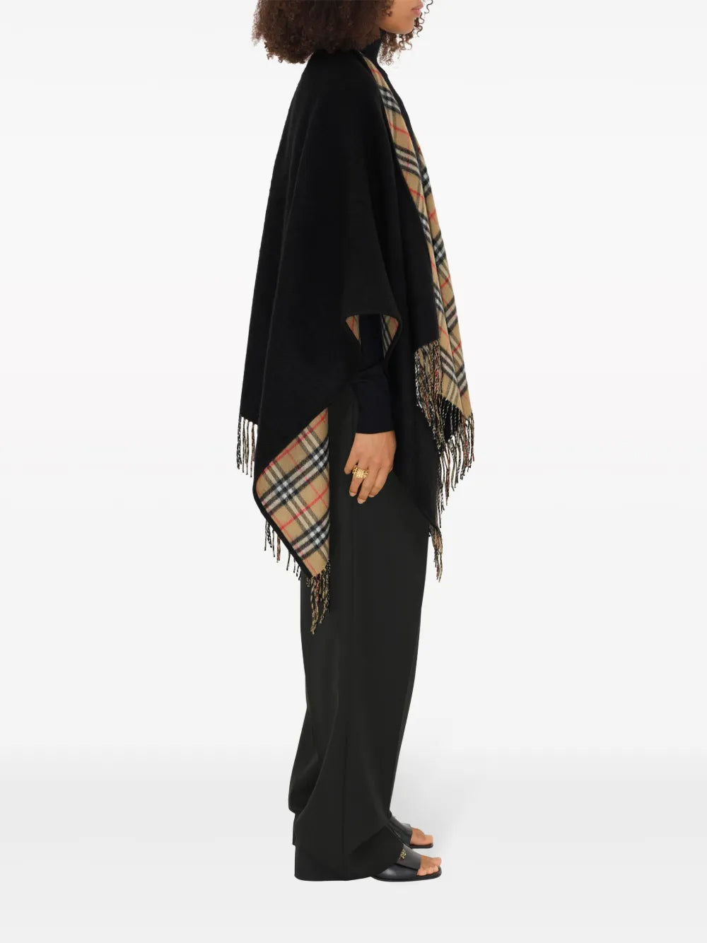 Burberry Black Wool Poncho - image 3
