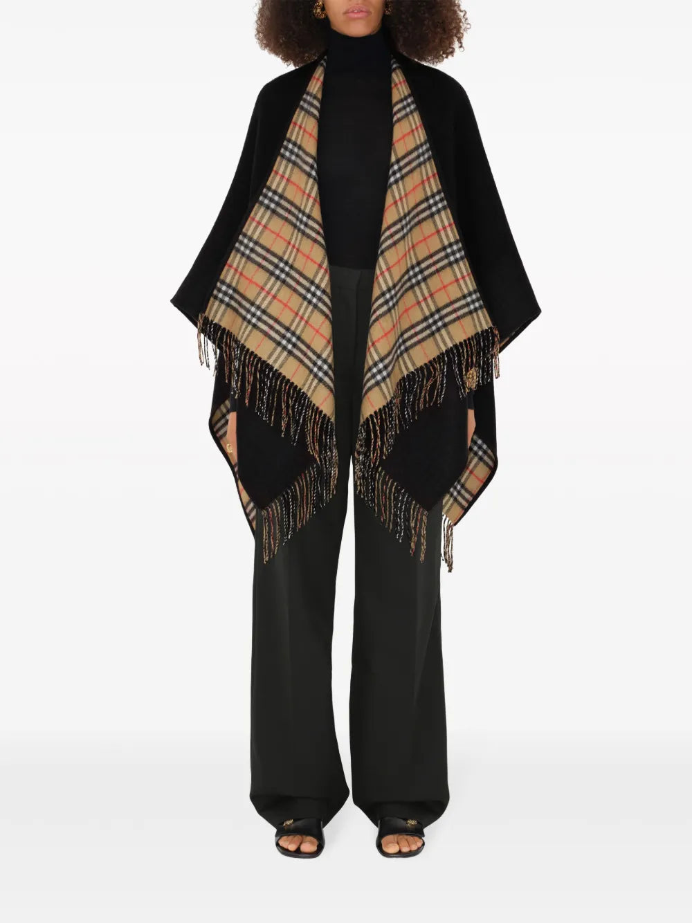 Burberry Black Wool Poncho - image 2