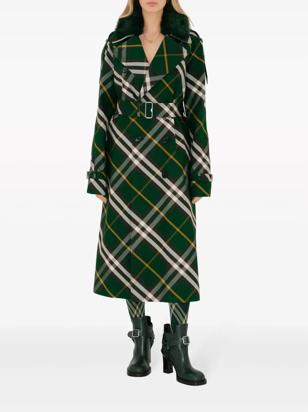 Burberry Checked Trench Coat - image 2