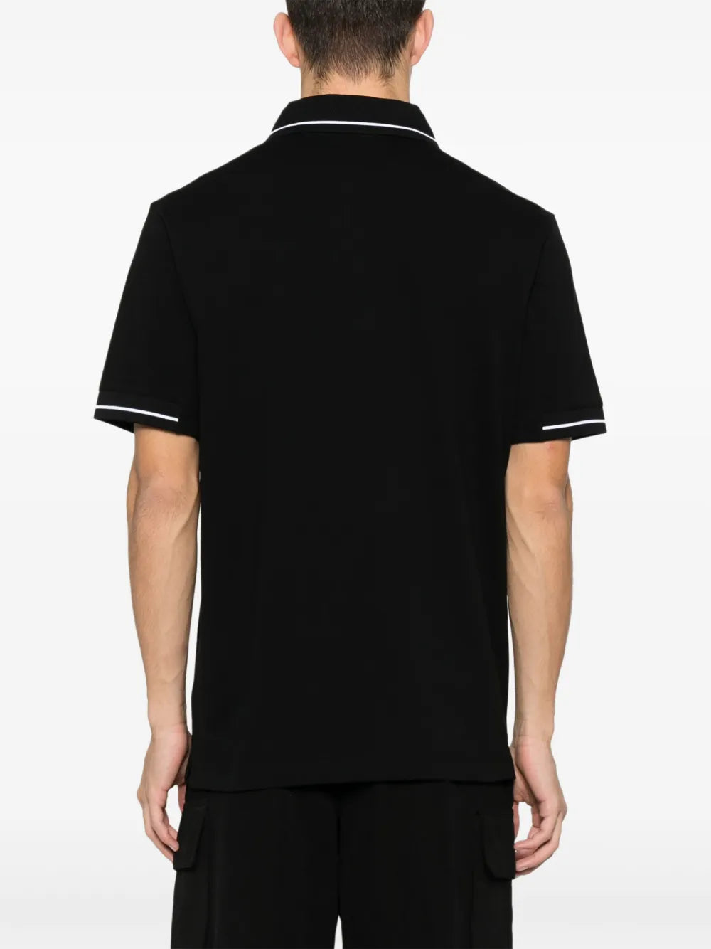 Moncler Moncler Black Polo Shirt with Tonal Logo and Contrast Trim - image 6