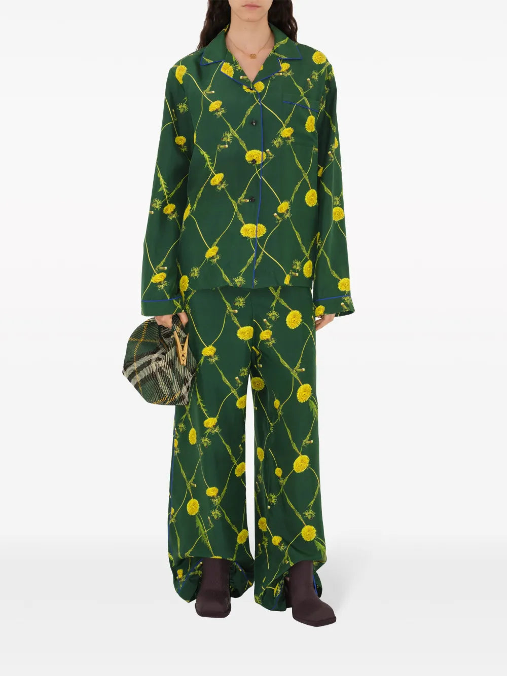 Burberry Floral Print Silk Pajama Shirt - image 2