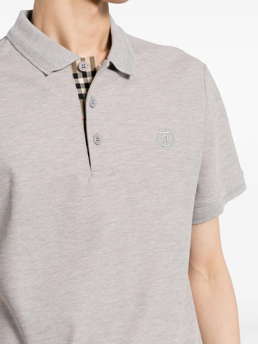 Burberry Grey Polo with Tonal TB Monogram - image 7