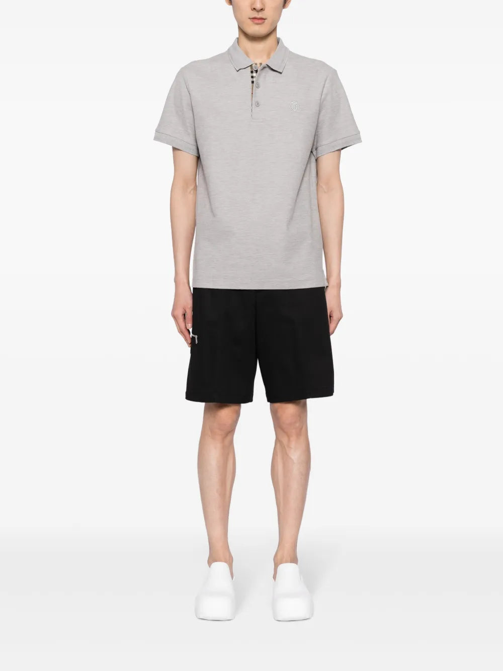 Burberry Grey Polo with Tonal TB Monogram - image 2