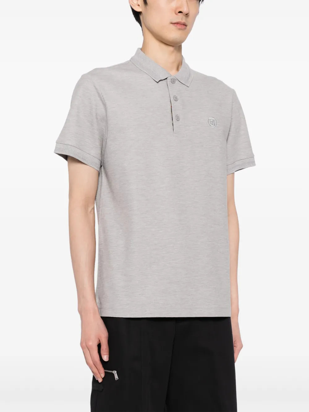 Burberry Grey Polo with Tonal TB Monogram - image 3