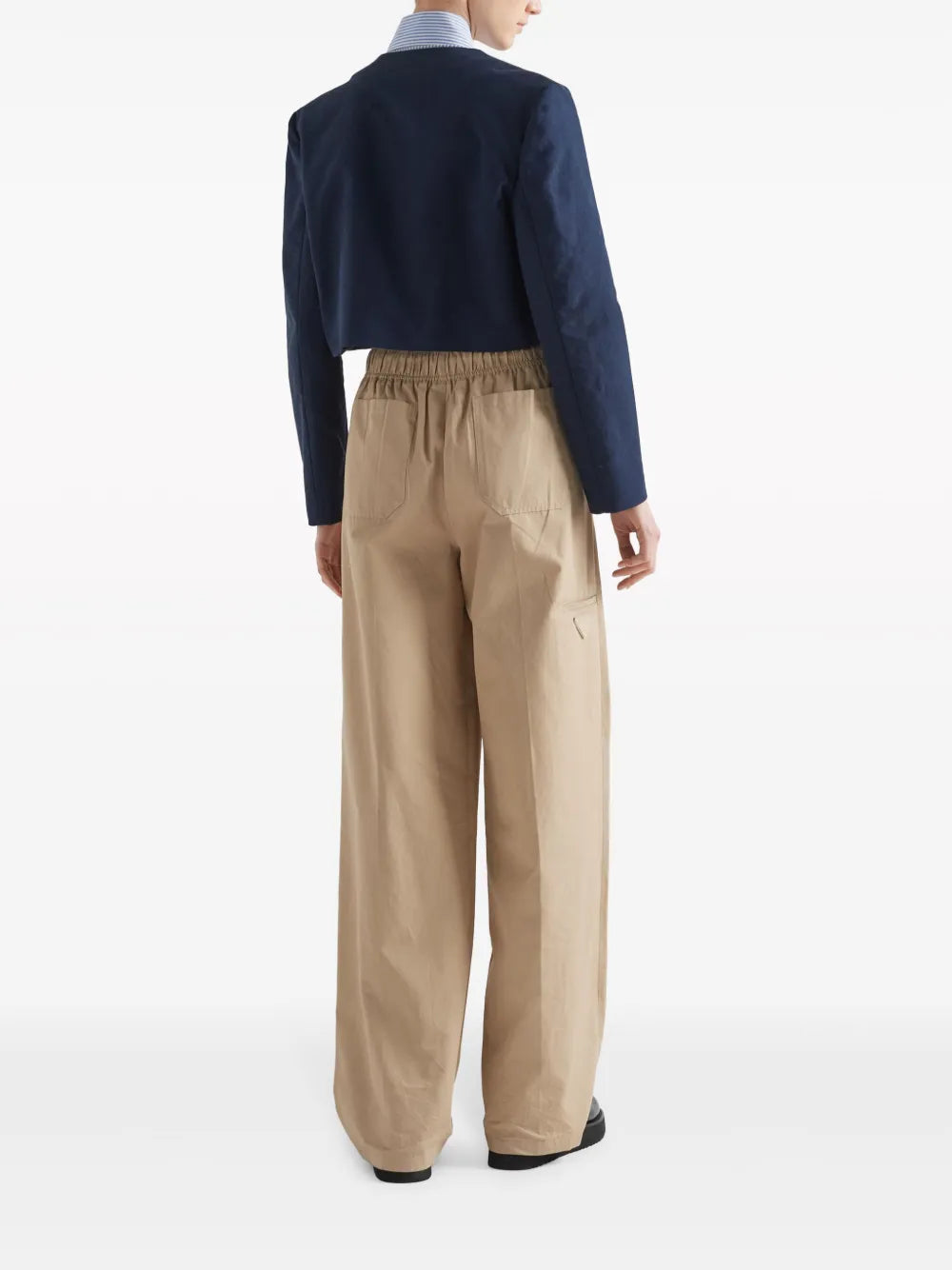 Prada Cropped Structured Jacket with Gold Buttons - image 3