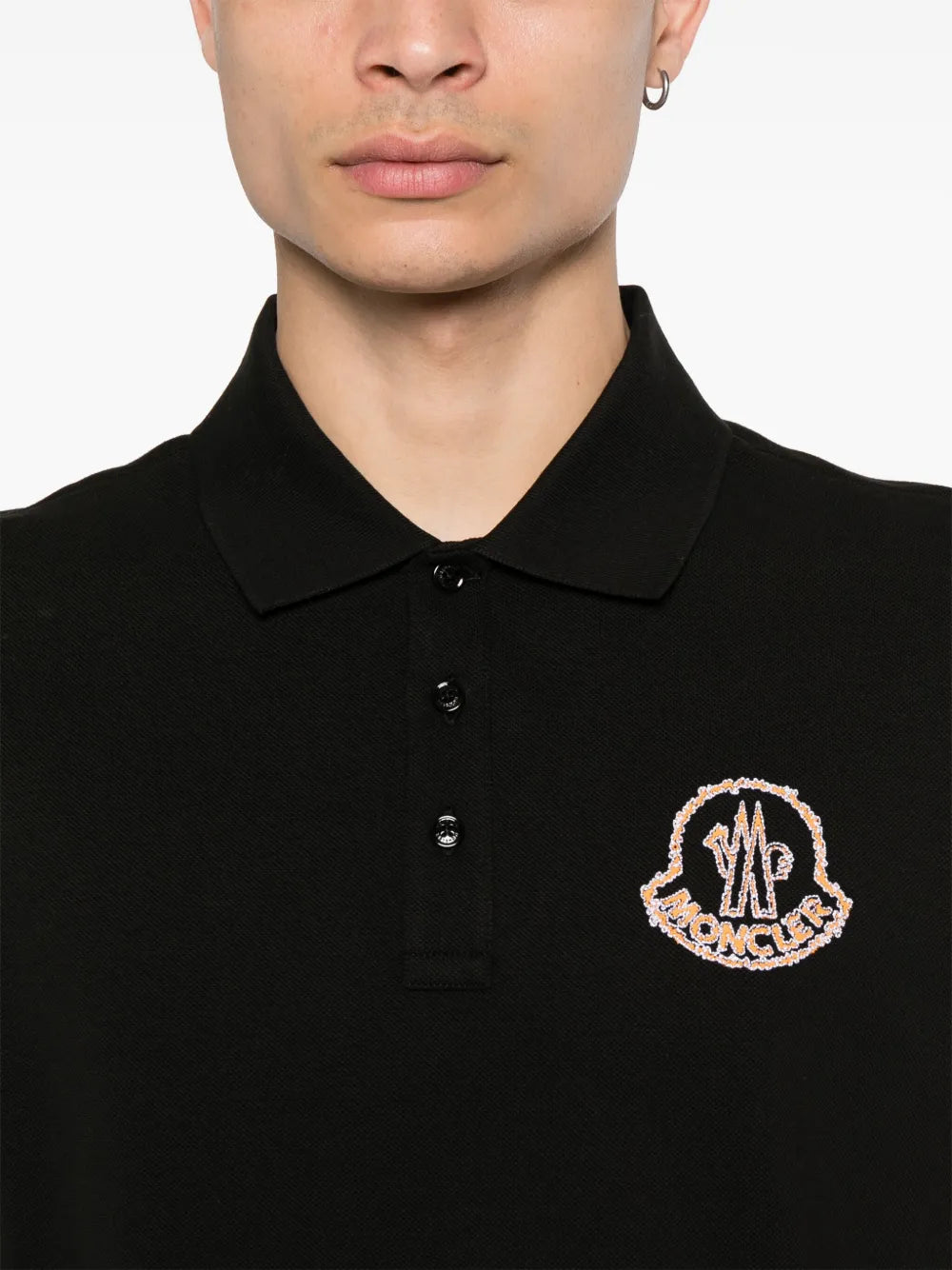 Moncler Moncler Black Polo Shirt with Statement Embroidered Logo - image 7