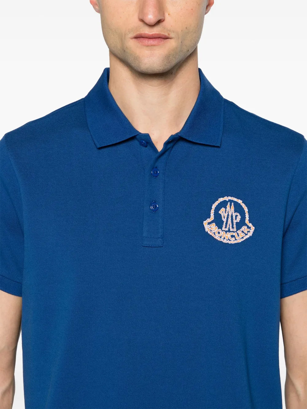 Moncler Moncler Blue Polo Shirt with Statement Logo - image 7