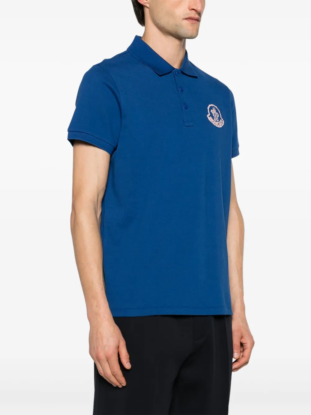 Moncler Moncler Blue Polo Shirt with Statement Logo - image 3